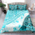 Hawaiian Tapa Bedding Set Traditional Vintage Pattern Aqua LT05 - Polynesian Pride