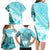 Hawaiian Tapa Family Matching Long Sleeve Bodycon Dress and Hawaiian Shirt Traditional Vintage Pattern Aqua LT05 - Polynesian Pride