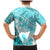 Hawaiian Tapa Family Matching Mermaid Dress and Hawaiian Shirt Traditional Vintage Pattern Aqua LT05 - Polynesian Pride