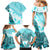 Hawaiian Tapa Family Matching Mermaid Dress and Hawaiian Shirt Traditional Vintage Pattern Aqua LT05 - Polynesian Pride