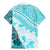 Hawaiian Tapa Family Matching Mermaid Dress and Hawaiian Shirt Traditional Vintage Pattern Aqua LT05 - Polynesian Pride