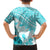 Hawaiian Tapa Family Matching Short Sleeve Bodycon Dress and Hawaiian Shirt Traditional Vintage Pattern Aqua LT05 - Polynesian Pride