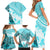 Hawaiian Tapa Family Matching Short Sleeve Bodycon Dress and Hawaiian Shirt Traditional Vintage Pattern Aqua LT05 - Polynesian Pride