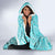 Hawaiian Tapa Hooded Blanket Traditional Vintage Pattern Aqua LT05 - Polynesian Pride