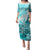 Hawaiian Tapa Puletasi Traditional Vintage Pattern Aqua LT05 Long Dress Aqua - Polynesian Pride