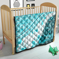 Hawaiian Tapa Quilt Traditional Vintage Pattern Aqua LT05 - Polynesian Pride