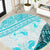 Hawaiian Tapa Round Carpet Traditional Vintage Pattern Aqua LT05 Aqua - Polynesian Pride