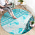 Hawaiian Tapa Round Carpet Traditional Vintage Pattern Aqua LT05 - Polynesian Pride