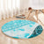 Hawaiian Tapa Round Carpet Traditional Vintage Pattern Aqua LT05 - Polynesian Pride