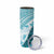 Hawaiian Tapa Skinny Tumbler Traditional Vintage Pattern Aqua