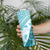 Hawaiian Tapa Skinny Tumbler Traditional Vintage Pattern Aqua