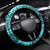 Hawaiian Tapa Steering Wheel Cover Traditional Vintage Pattern Aqua