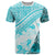 Hawaiian Tapa T Shirt Traditional Vintage Pattern Aqua LT05 Aqua - Polynesian Pride