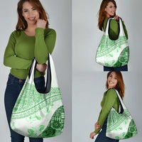 Hawaiian Tapa Grocery Bag Traditional Vintage Pattern Green