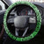 Hawaiian Tapa Steering Wheel Cover Traditional Vintage Pattern Green