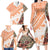 Hawaiian Tapa Family Matching Long Sleeve Bodycon Dress and Hawaiian Shirt Traditional Vintage Pattern Orange LT05 - Polynesian Pride