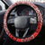 Hawaiian Tapa Steering Wheel Cover Traditional Vintage Pattern Red