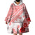 Hawaiian Tapa Wearable Blanket Hoodie Traditional Vintage Pattern Red LT05 - Polynesian Pride