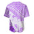 Hawaiian Tapa Baseball Jersey Traditional Vintage Pattern Violet LT05 - Polynesian Pride