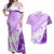 Hawaiian Tapa Couples Matching Off Shoulder Maxi Dress and Hawaiian Shirt Traditional Vintage Pattern Violet LT05 Violet - Polynesian Pride