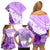 Hawaiian Tapa Family Matching Off Shoulder Short Dress and Hawaiian Shirt Traditional Vintage Pattern Violet LT05 - Polynesian Pride