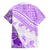 Hawaiian Tapa Family Matching Short Sleeve Bodycon Dress and Hawaiian Shirt Traditional Vintage Pattern Violet LT05 - Polynesian Pride