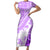 Hawaiian Tapa Family Matching Short Sleeve Bodycon Dress and Hawaiian Shirt Traditional Vintage Pattern Violet LT05 Mom's Dress Violet - Polynesian Pride