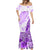 Hawaiian Tapa Mermaid Dress Traditional Vintage Pattern Violet LT05 - Polynesian Pride