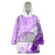 Hawaiian Tapa Wearable Blanket Hoodie Traditional Vintage Pattern Violet LT05 One Size Violet - Polynesian Pride