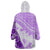 Hawaiian Tapa Wearable Blanket Hoodie Traditional Vintage Pattern Violet LT05 - Polynesian Pride