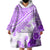 Hawaiian Tapa Wearable Blanket Hoodie Traditional Vintage Pattern Violet LT05 - Polynesian Pride