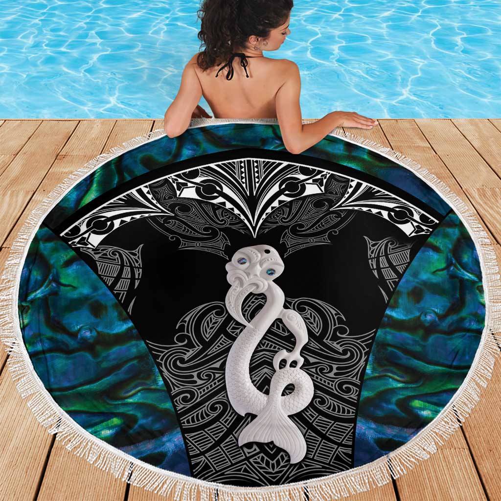 New Zealand Aotearoa Beach Blanket Maori Taniwha Paua Shell LT05 - Polynesian Pride