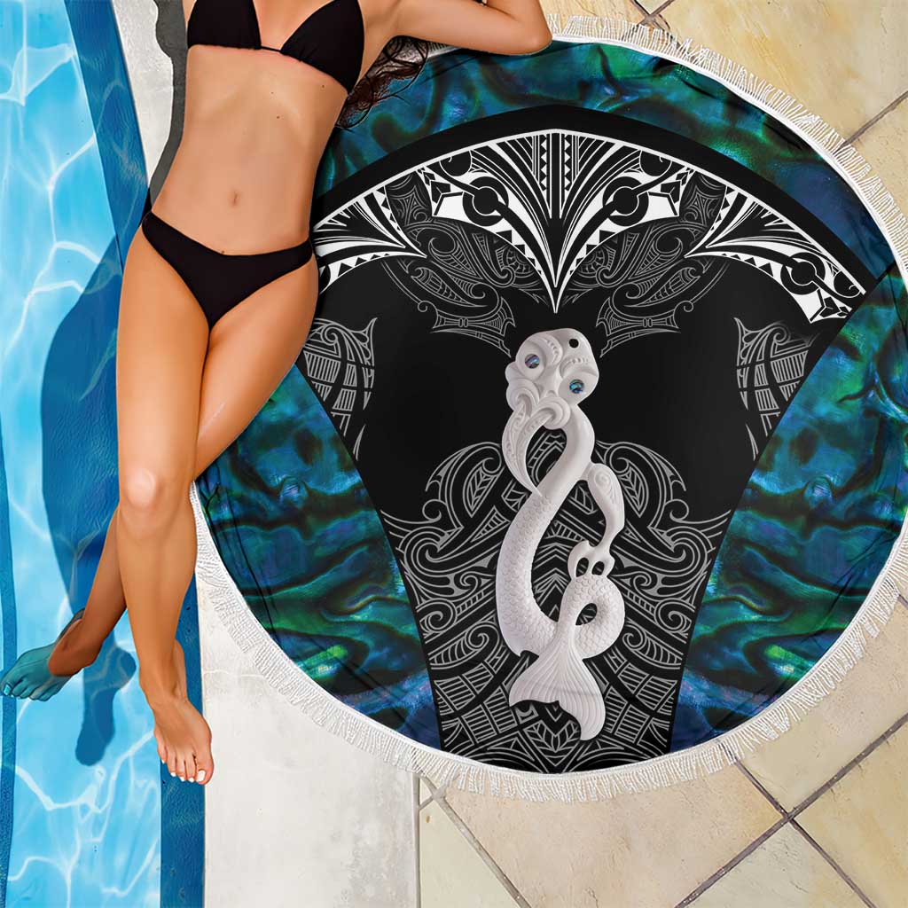 New Zealand Aotearoa Beach Blanket Maori Taniwha Paua Shell LT05 - Polynesian Pride