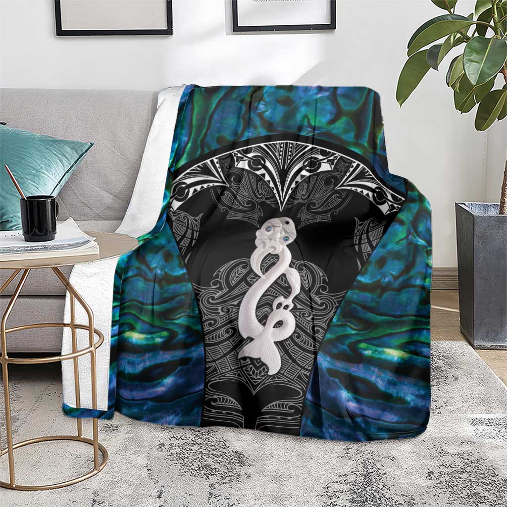 New Zealand Aotearoa Blanket Maori Taniwha Paua Shell LT05 - Polynesian Pride