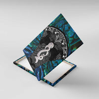 New Zealand Aotearoa Canvas Wall Art Maori Taniwha Paua Shell LT05 With Frame Black - Polynesian Pride