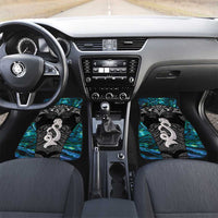 New Zealand Aotearoa Car Mats Maori Taniwha Paua Shell LT05 Set 2pcs - Front Black - Polynesian Pride