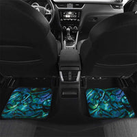 New Zealand Aotearoa Car Mats Maori Taniwha Paua Shell LT05 Set 2pcs - Back Black - Polynesian Pride