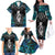 New Zealand Aotearoa Family Matching Off The Shoulder Long Sleeve Dress and Hawaiian Shirt Maori Taniwha Paua Shell