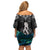 New Zealand Aotearoa Family Matching Off Shoulder Short Dress and Hawaiian Shirt Maori Taniwha Paua Shell