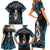 New Zealand Aotearoa Family Matching Short Sleeve Bodycon Dress and Hawaiian Shirt Maori Taniwha Paua Shell