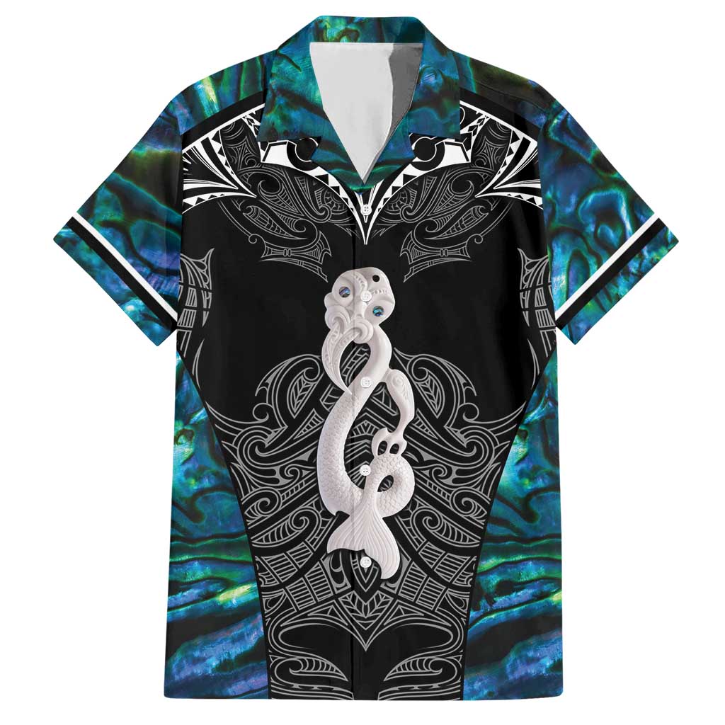New Zealand Aotearoa Hawaiian Shirt Maori Taniwha Paua Shell LT05 Black - Polynesian Pride