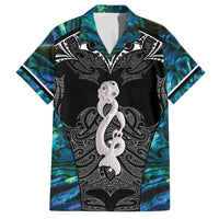 New Zealand Aotearoa Hawaiian Shirt Maori Taniwha Paua Shell LT05 Black - Polynesian Pride