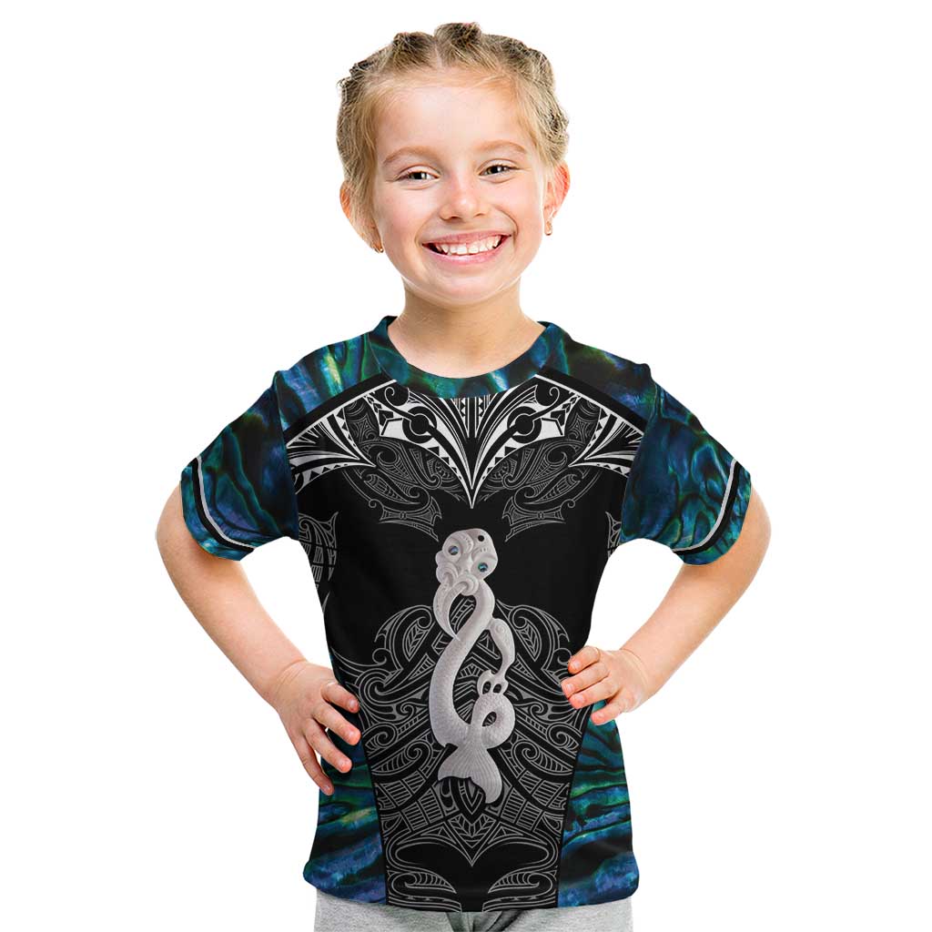 New Zealand Aotearoa Kid T Shirt Maori Taniwha Paua Shell