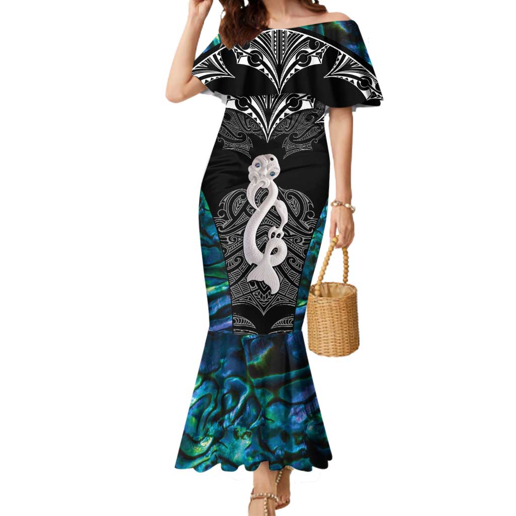 New Zealand Aotearoa Mermaid Dress Maori Taniwha Paua Shell