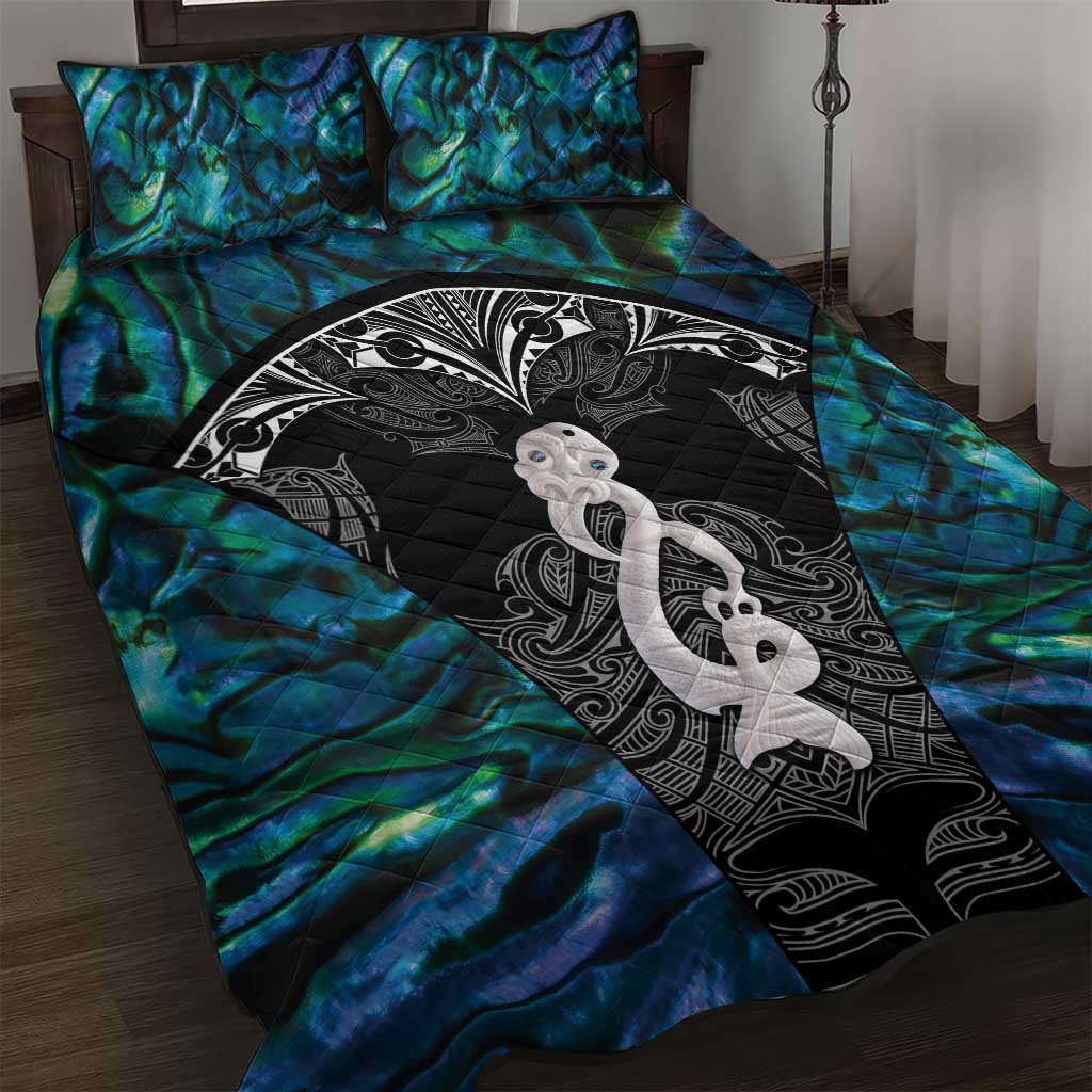 New Zealand Aotearoa Quilt Bed Set Maori Taniwha Paua Shell