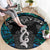 New Zealand Aotearoa Round Carpet Maori Taniwha Paua Shell