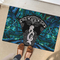 New Zealand Aotearoa Rubber Doormat Maori Taniwha Paua Shell LT05 - Polynesian Pride