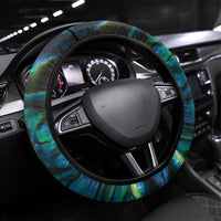 New Zealand Aotearoa Steering Wheel Cover Maori Taniwha Paua Shell LT05 Universal Fit Black - Polynesian Pride