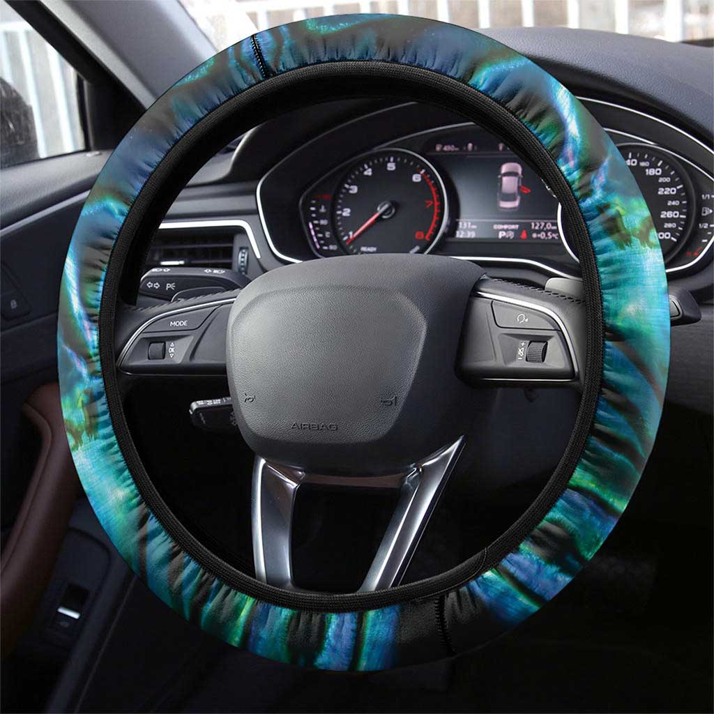New Zealand Aotearoa Steering Wheel Cover Maori Taniwha Paua Shell LT05 - Polynesian Pride
