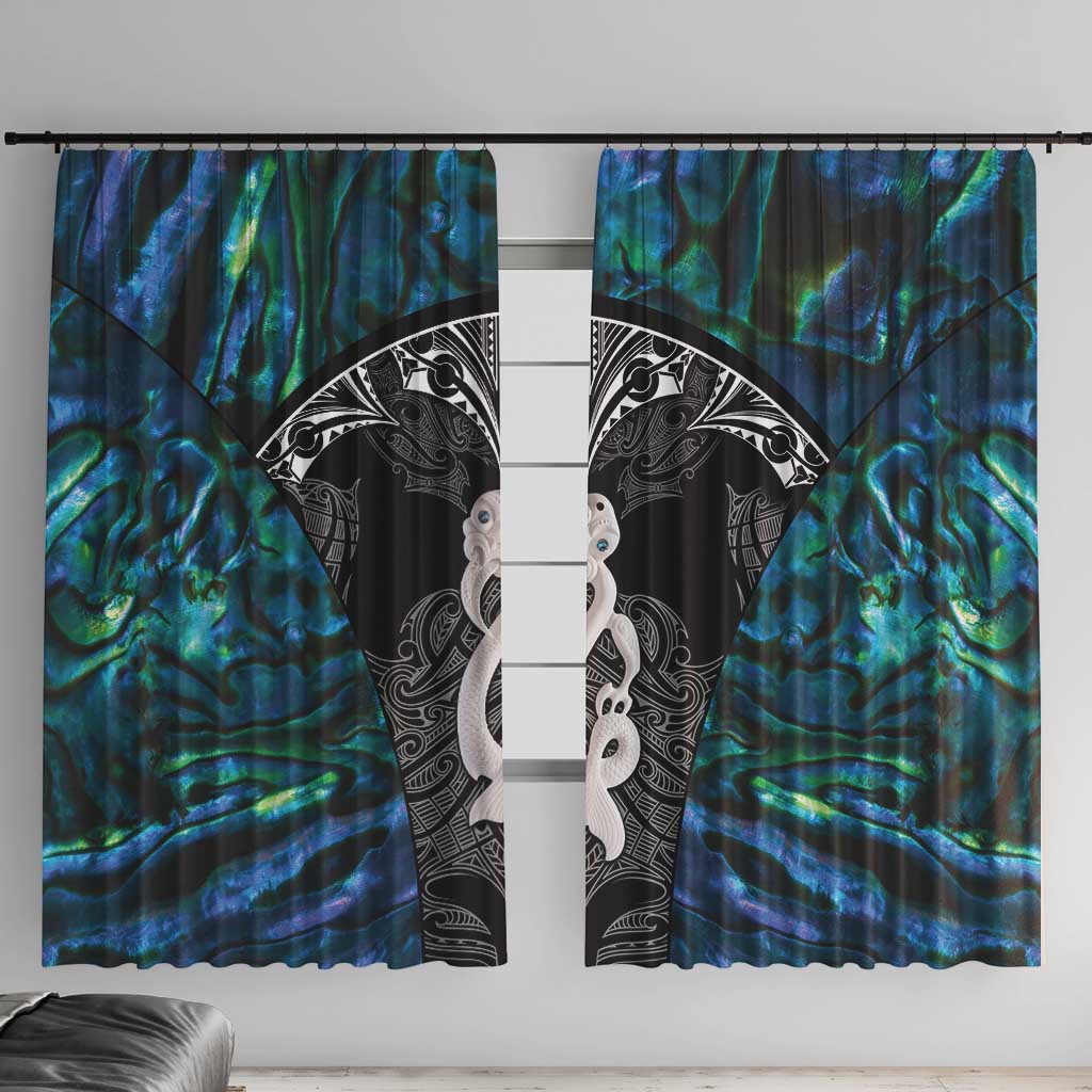 New Zealand Aotearoa Window Curtain Maori Taniwha Paua Shell